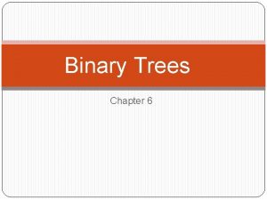Binary Trees Chapter 6 6 1 Trees Binary