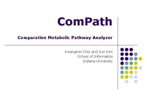 Com Path Comparative Metabolic Pathway Analyzer Kwangmin Choi