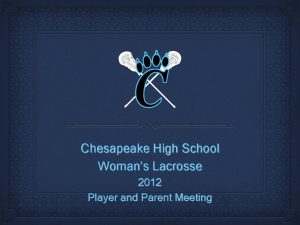 Chesapeake High School Womans Lacrosse 2012 Player and