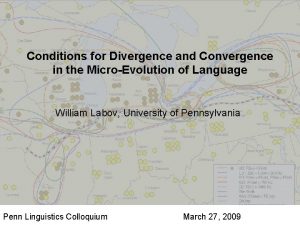 Conditions for Divergence and Convergence in the MicroEvolution
