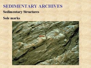 SEDIMENTARY ARCHIVES Sedimentary Structures Sole marks SEDIMENTARY ARCHIVES