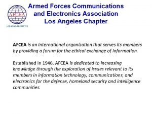 Armed Forces Communications and Electronics Association Los Angeles