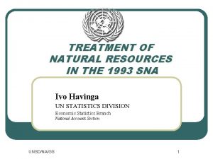 TREATMENT OF NATURAL RESOURCES IN THE 1993 SNA