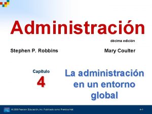 Administracin dcima edicin Stephen P Robbins Captulo 4