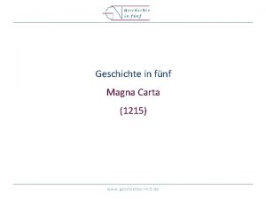 Geschichte in fnf Magna Carta 1215 www geschichtein5