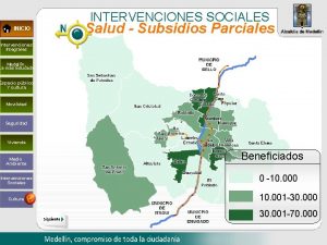 INTERVENCIONES SOCIALES INICIO Salud Subsidios Parciales Intervenciones Integrales