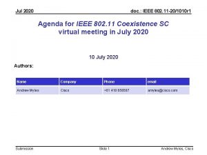 Jul 2020 doc IEEE 802 11 201010 r