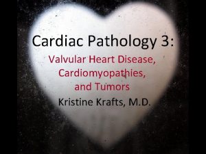 Cardiac Pathology 3 Valvular Heart Disease Cardiomyopathies and