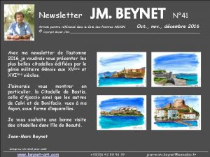 Newsletter JM BEYNET Artiste peintre rfrenc dans la