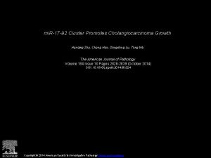 mi R17 92 Cluster Promotes Cholangiocarcinoma Growth Hanqing