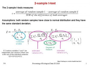 2 sample ttest The 2 sample ttests measures