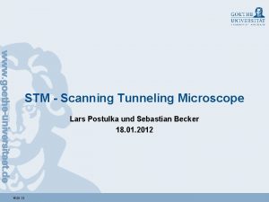 STM Scanning Tunneling Microscope Lars Postulka und Sebastian