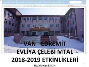 VAN EDREMT EVLYA ELEB MTAL 2018 2019 ETKNLKLER