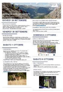 AGENDA APPUNTAMENTI MESE DI OTTOBRE GIOVEDI 29 SETTEMBRE