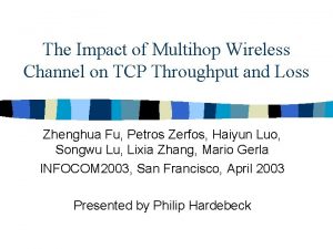The Impact of Multihop Wireless Channel on TCP