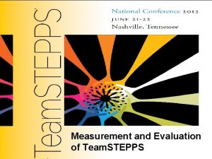 Team STEPPS Measurement and Evaluation of Team STEPPS