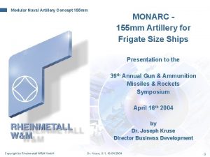 Modular Naval Artillery Concept 155 mm MONARC 155