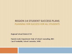 REGION 14 STUDENT SUCCESS PLANNING FOR SUCCESS FOR