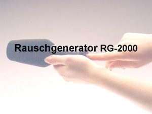 Rauschgenerator RG2000 Wofr Ist ein wichtiges Prfgert bei