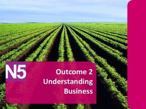 Outcome 2 Understanding Business Outcome 2 Understanding Business