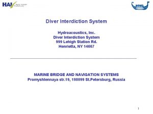 Diver Interdiction System Hydroacoustics Inc Diver Interdiction System