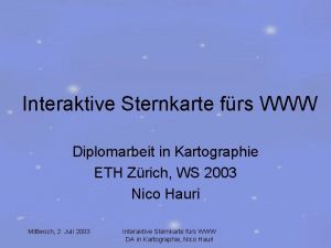 Interaktive Sternkarte frs WWW Diplomarbeit in Kartographie ETH