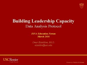 Building Leadership Capacity Data Analysis Protocol ISNA Education