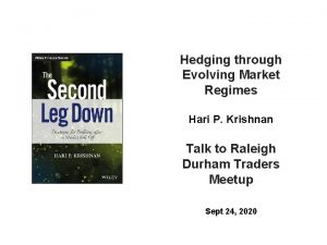 Hedging through Evolving Market Regimes Hari P Krishnan