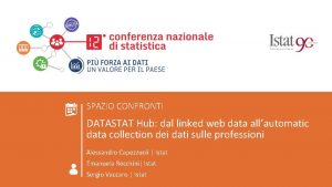 ROMA 24 GIUGNO 2016 COMPORTAMENTI INDIVIDUALI DATASTAT Hub