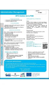 APAG 01 BTS Gestion de la PME VOTRE