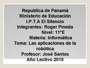 Republica de Panam Ministerio de Educacin I P