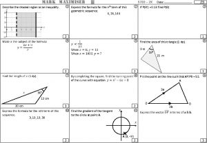 MARK MAXIMISER Describe the shaded region as an