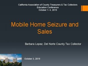 California Association of County Treasurers Tax Collectors Education