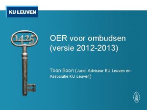 OER voor ombudsen versie 2012 2013 Toon Boon