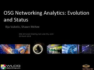 OSG Networking Analytics Evolution and Status Ilija Vukotic