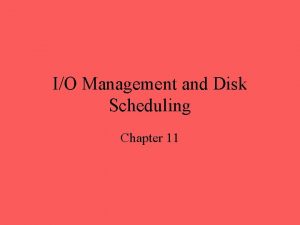 IO Management and Disk Scheduling Chapter 11 Categories