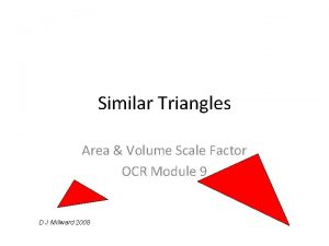 Similar Triangles Area Volume Scale Factor OCR Module