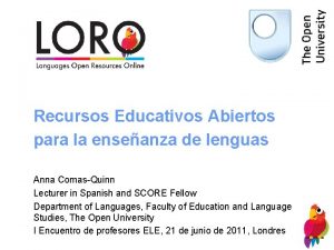 Recursos Educativos Abiertos para la enseanza de lenguas