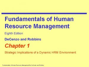 Fundamentals of Human Resource Management Eighth Edition De