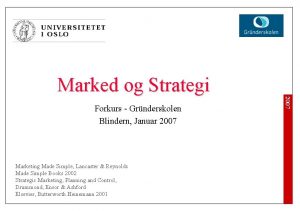 Marked og Strategi Marketing Made Simple Lancaster Reynolds