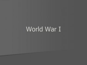World War I Allied vs Central Powers n