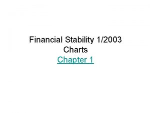 Financial Stability 12003 Charts Chapter 1 Chart 1