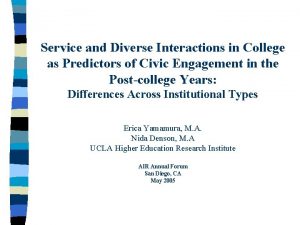 Service and Diverse Interactions in College as Predictors