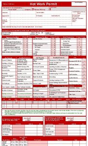 Permit Number Hot Work Permit Meraux Refinery Contractor