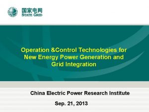 Operation Control Technologies for New Energy Power Generation