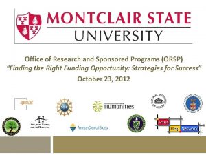 Office of Research and Sponsored Programs ORSP Finding