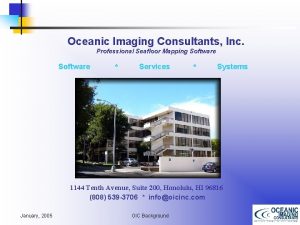 Oceanic Imaging Consultants Inc Professional Seafloor Mapping Software