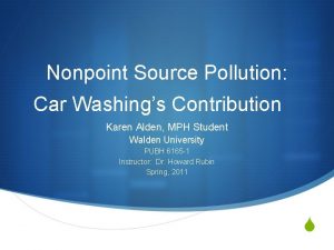Nonpoint Source Pollution Car Washings Contribution Karen Alden