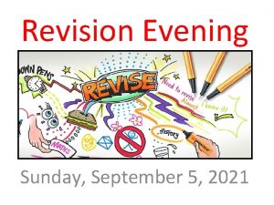 Revision Evening Sunday September 5 2021 How Parents
