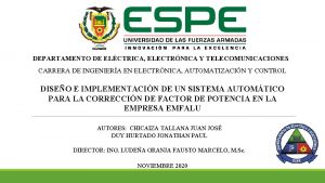 DEPARTAMENTO DE ELCTRICA ELECTRNICA Y TELECOMUNICACIONES CARRERA DE